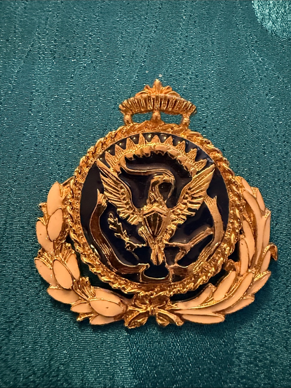 Gold and Navy Eagle Emblem Wall Accent